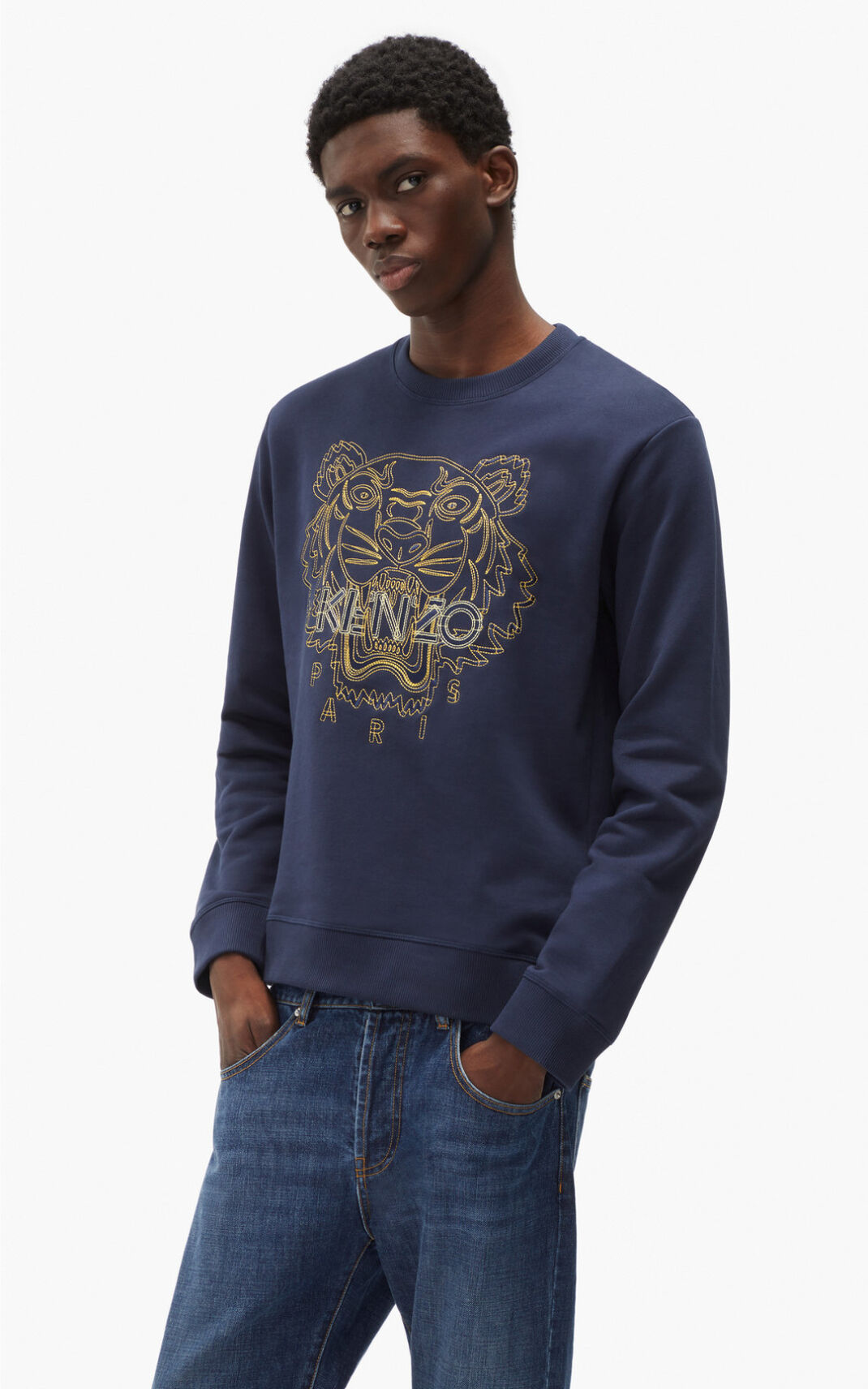 Kenzo Tiger Sudadera Hombre Azul Marino Azules | 5340892-XK